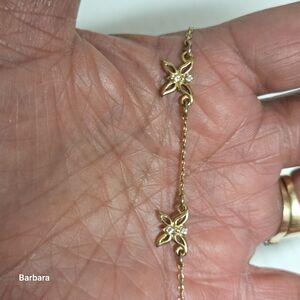 Vintage 80s Avon Gold-tone & Crystal Butterfly Ankle Link Bracelet